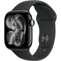 Apple Watch Series 11 GPS 42mm Jet Black Aluminium Case with Black Sport Band - M/L