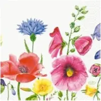 Duni Servetter Flowy Meadow 33 x 33 cm 3-lagers Floret, 10 pk x 50 st/fp