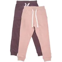 Minymo Sweatpants - Basic 37 - 2-pack - Misty Rose - - 1 år (80) - Sweatpants