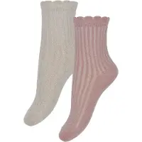 Minymo Strumpor - 2-pack - Ash Rose m. Glitter - - 35/38 - Strumpor