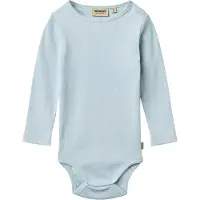 Wheat Body l/ä - Rib - Spencer - Summer Sky - - 1 år (80) - Body L/Ä