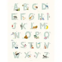 ViSSEVASSE Affisch - 30x40 - Alphabet Blue English - - One Size - Affisch