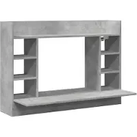 vidaXL Vägghängt skrivbord betonggrå 105x48x75 cm