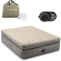 Intex 64164ND QUEEN COMFORT ELEVATED AIRBED Uppblåsbar säng (L x B x H) 203 x 152 x 51 cm Beige, Brun