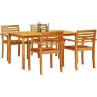 vidaXL Trädgårdsmöbelset 5 pcs Brun Massivt Akaciaträ