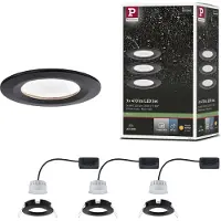 Paulmann 94474 LED-inbyggnadsbelysning Set 3 st LED LED fast installerad 18 W Svart (matt)