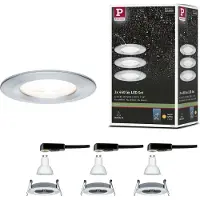 Paulmann 934.44, Nedtryckbar spotlight, GU10, 3 lampor, LED, 2700 K, Gjuten aluminium