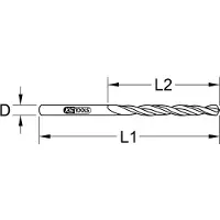 Ks Tools 330.2048 330.2048 HSS-G Metall-spiralborrset 4.8 mm Total längd 86.0 mm blank DIN 338 10 st