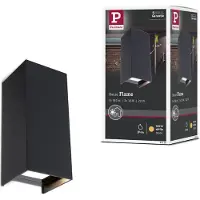 Paulmann LED utomhus vägglampa Flame, Svart, Aluminium / grå / zink, Modern, LED-vägglampa utomhus