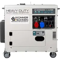 Könner&Sohnen Könner & Söhnen KS 9200HDES-1/3 ATSR motor-generator 7000 W 11 L diesel rostfritt stål
