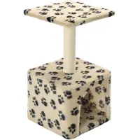 vidaXL Katt Klösträd med klöspelare i sisal 55 cm tassavtryck beige