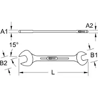 Ks Tools 518.3205 518.3205 Dubbelskruvnyckel Nyckelvidd (Tum) (för titel) 5/8 - 11/16