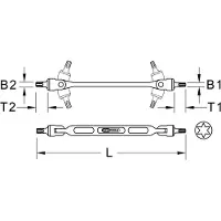 Ks Tools 517.0318 5170318 Dubbel-länknyckel Output T-Profil för utomhusbruk 245 mm 1 st
