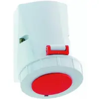 BALS CEE vägguttag H6 400V 32A 5-polig, röd BxH: 83x126 mm, topp M25 botten 2xM25 IP67, polyamid