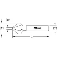 Ks Tools 3360055 336.0055 Konisk försänkare 6.3 mm Stål blank Cylinderskaft 1 st