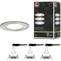 Paulmann 934.40, Nedtryckbar spotlight, GU10, 3 lampor, LED, 2700 K, Metallisk