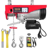Vevor elektrisk lyftanordning, 550 lbs lyftkapacitet, 510W 220V elektrisk ståltrådsvinsch med trådlös fjärrkontroll, 40ft enkelkabellyfthöjd och ren kopparmotor, för Garage Warehouse Factory