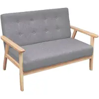 vidaXL Soffgrupp 2 delar tyg ljusgrå