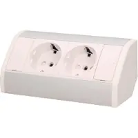 ORNO möbeluttag 2x2P+Z SCHUKO vit/silver