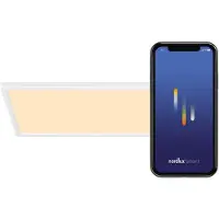 Nordlux Smart taklampa Harlow Smart, dimbar, Vitt / opal, Vardagsrum / matsal, Syntetmaterial, Smarta hem taklampa