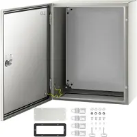 Vevor NEMA stålkapsling, 50x40x20 cm NEMA 4X stålelbox, IP66 vattentät och dammtät, kopplingsdosa för utomhus-/inomhusbruk, med monteringsplatta