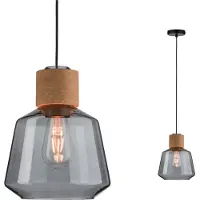 Paulmann Elia 79739 Pendellampa LED E27 20 W Kork, Rökfärgad, Svart