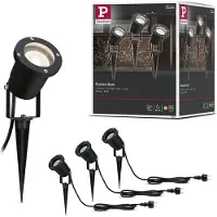 Paulmann 98897 LED-trädgårdsstrålkastare Set 3 st LED GU10 10.5 W Svart