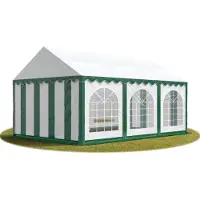 Sonstiges 4x6 m partytält, med bottenram, PVC 750, grön-vit