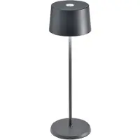 Zafferano Olivia 3K bordslampa IP65 grå 3K, dimbar, Aluminium / grå / zink, Vardagsrum / matsal, Aluminium / grå / zink, Modern