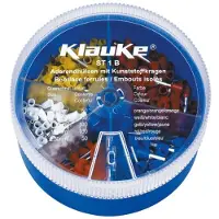 Klauke ST1B Ändhylsa sortiment 0.5 mm², 0.75 mm², 1. mm², 1.5 mm², 2.5 mm² Delisolerad Orange, Vit, Gul, Röd, Blå 400 delar