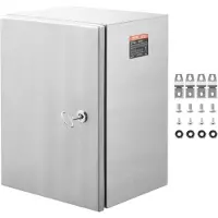 Vevor Elbox i stål, 60x50x20 cm, Elbox i 304 rostfritt stål, Väggmonterad utomhuslåda för elektrisk och elektronisk utrustning med monteringsplatta, gångjärn och lås, IP66 vattentät
