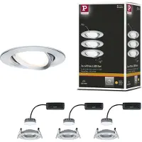 Paulmann 93903 Coin Slim LED-inbyggnadsbelysning Set 3 st LED LED fast installerad 18 W Aluminium (borstad)