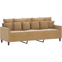 vidaXL 3-sitssoffa brun 180 cm sammet