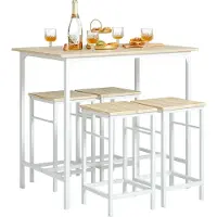 SoBuy Barbordsset OGT11-WN med 4 pallar