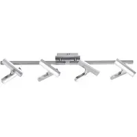Leuchtendirekt LED taklampa Rico, Aluminium / grå / zink, Hall, Metall, Modern, LED-taklampa