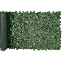 Vevor Murgrönsstängsel, 990 x 2490 mm konstgjord grön väggskärm, grönskande murgrönsstängsel med nätduksbaksida och förstärkt fog, konstgjorda häckar vinbladsdekoration för utomhusträdgård, gård