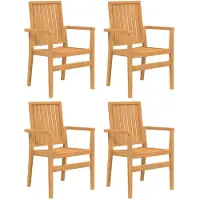 vidaXL Stapelbara trädgårdsstolar 4 st 56,5x57,5x91 cm massiv teak