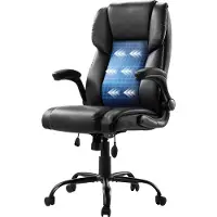 Vevor Executive Chair, Kontorsstol med hög rygg, uppfällbara armstöd och svankstöd, Ergonomisk skrivbordsstol, justerbar lutning och höjd, snurrstol i PU-läder med rullfunktion för arbete, studier, sp