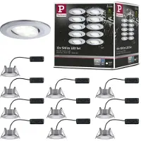 Paulmann LED-badrumsbelysning inbyggnad Set 10 st 65 W Krom (matt)
