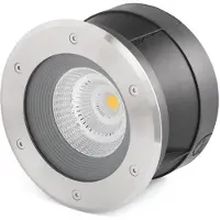 Faro Suria-24 - rund LED-golvinbyggnadslampa, 24° SURIA-24, Aluminium / grå / zink, Aluminium / grå / zink, Modern, LED-markspotlight