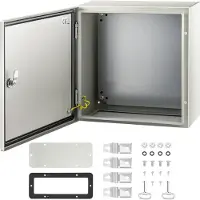 Vevor NEMA stålkapsling, 40x40x20 cm NEMA 4X stålelbox, IP66 vattentät och dammtät, kopplingsdosa för utomhus-/inomhusbruk, med monteringsplatta