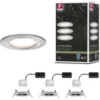 Paulmann Nova LED-inbyggnadsspot 3-pack stel, järn, Aluminium / grå / zink, Vardagsrum / matsal, Aluminium / grå / zink, Modern