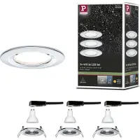 Paulmann 934.81, Nedtryckbar spotlight, GU10, 3 lampor, LED, 2700 K, Krom