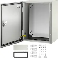 Vevor NEMA stålkapsling, 40x30x20 cm NEMA 4X stålelbox, IP66 vattentät och dammtät, kopplingsdosa för utomhus-/inomhusbruk, med monteringsplatta