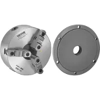 OEM 3-käfts svarvchuck, 8 tum (200 mm), självcentrerande chuck med 2 1/4 tum-8 gängad stödplatta, 0,16-7,87 tum (4-200 mm) spännområde med T-nyckelskruvar, HT300-material, för trä- och metallsvarv