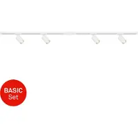 Briloner Skensystem startpaket, vitt, längd 150 cm, 4 x GU10 Starter-Set, dimbar, Vitt / opal, Vardagsrum / matsal, Metall, Modern