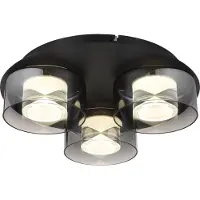 Globo LED taklampa Belinda, Aluminium / grå / zink, Vardagsrum / matsal, Glas, LED-taklampa