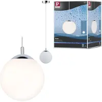 Paulmann Glas pendellampa Globe, dimbar, Vitt / opal, Vardagsrum / matsal, Glas, Modern, Pendellampa