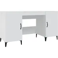 vidaXL Skrivbord vit 140x50x75 cm konstruerat trä
