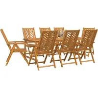 vidaXL Trädgårdsmöbelset 9 pcs Brun Massivt Akaciaträ
